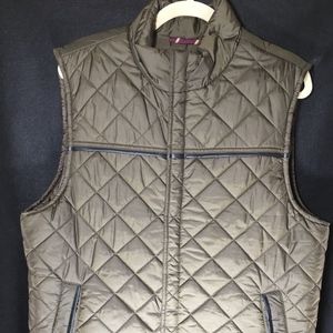 EUC Izod quilted vest olive green medium
